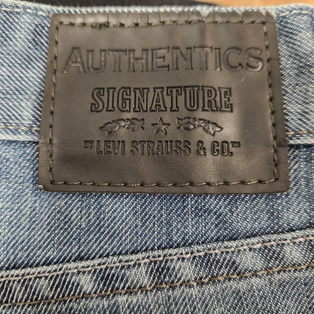 Levi Strauss Signature Authentics Slim Straight Jeans‎ Mens Size 36x32 Blue EUC